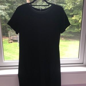 Madewell Crepe dress with leather trim